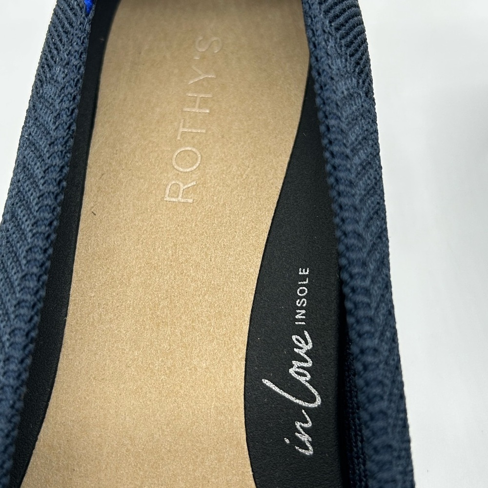 Rothy’s The High Point Knit Heels Navy Blue Sustainable Shoes Size 12 New In Box - Picture 9 of 12